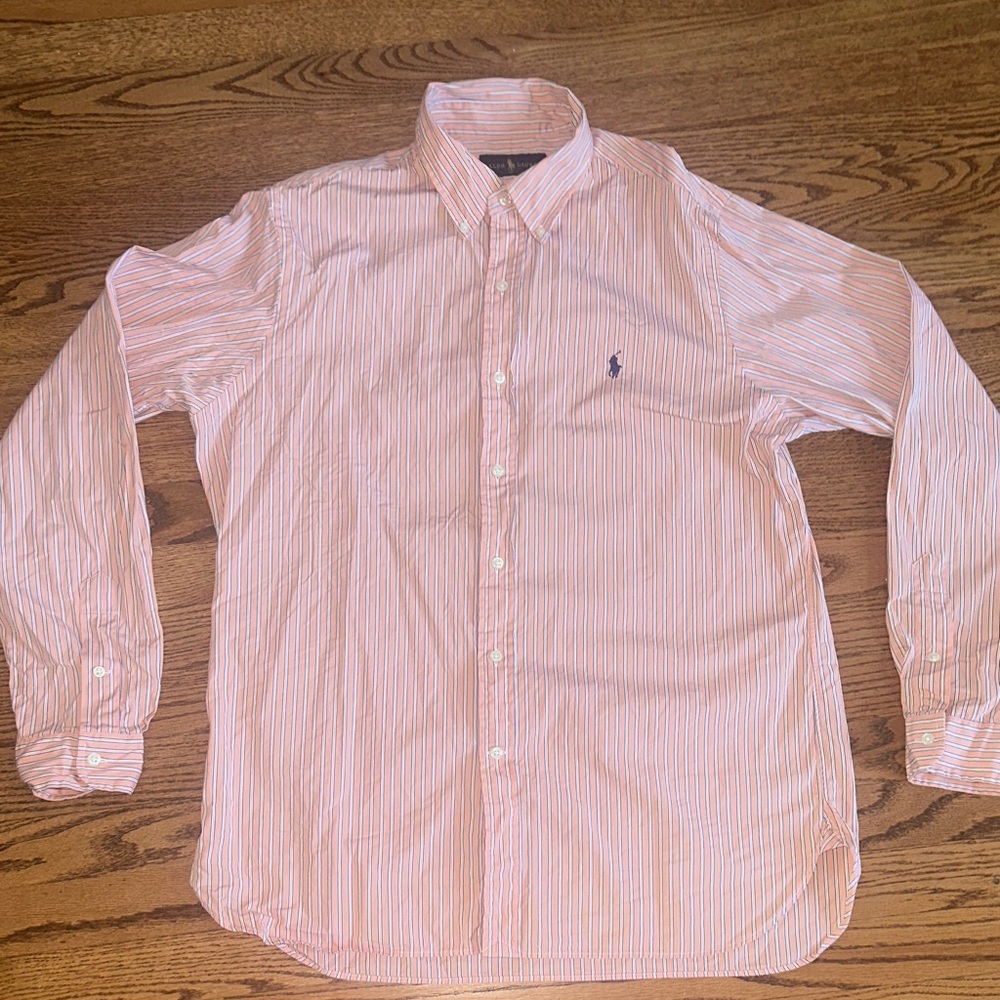 Men's Striped Button Down Polo Shirt
